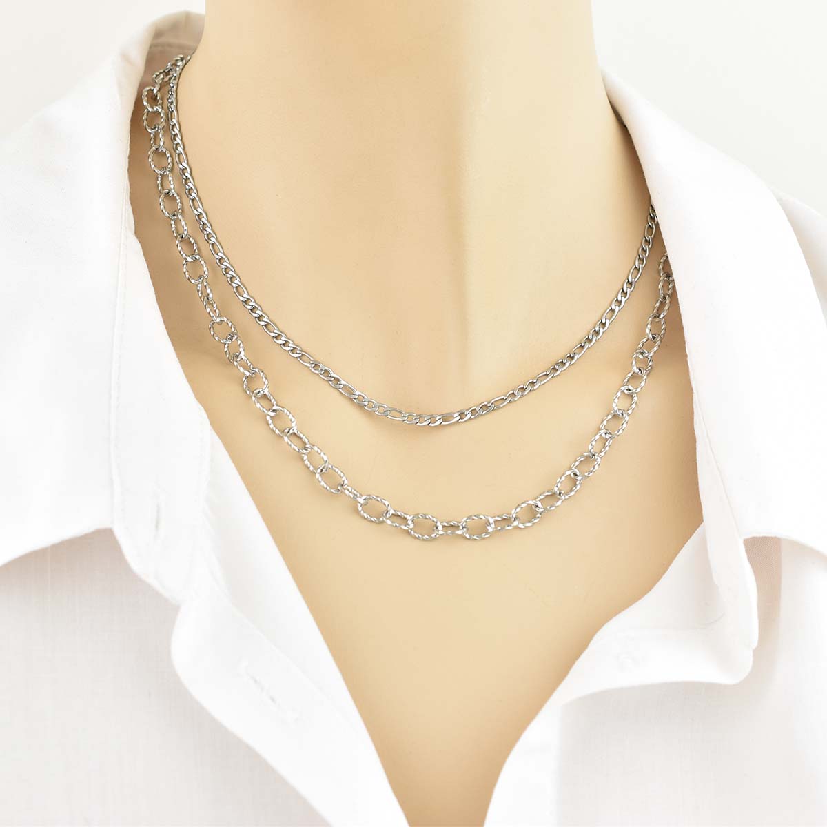 Agnes Chain Silver 6MM Αλυσίδα λαιμού από ανοξείδωτο ατσάλι 316L